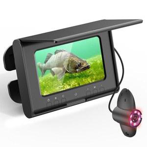 LikeCoo 수중 낚시 카메라, 720P HD 카메라-4.3인치 휴대용 물고기 탐지기, 3등급 적외선 조명, 4배 줌 보트 레이크 카약 얼음을 위한 플러그 앤 플레이 얼음 탐지기