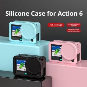 DJI호환 오스모 액션 6 실리콘 보호 커버 풀 프로텍터 케이스 스크래치 방지 렌즈 캡 슬리브 카메라 액세서