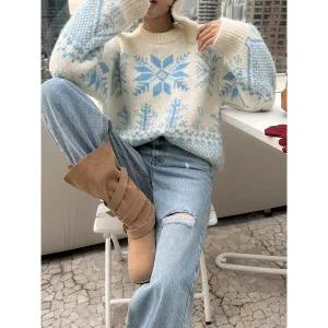 [다바걸]샤눈꽃울노르딕니트