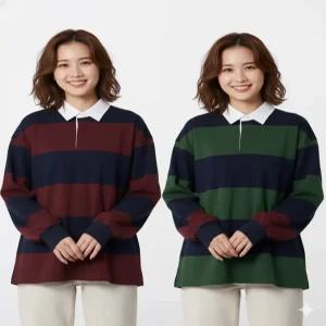 스파오 spao 내추럴코튼 럭비 스트라이프 긴팔티SPLSF49C02