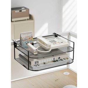 유선 받침대 사무실 회사 벽걸이형2단라우터랙화이트 서류함 겸용