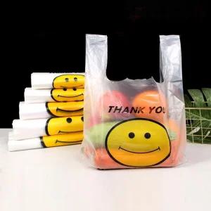 스마일 비닐봉투 배달 포장 봉투 32X52CM 100매 K98