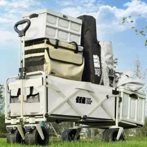 고강도 캠핑 L 캐리어 카트 블랙 확장형 웨건 접이식