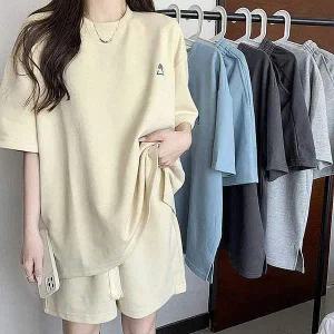 신상 트레이닝 반팔 반바지 세트 여성 데일리룩 여자데일리룩