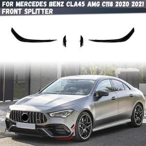 메르세데스 벤츠 CLA45 AMG C118 2020 블랙 프론트 범퍼 립 스포일러 스플리터 카나드
