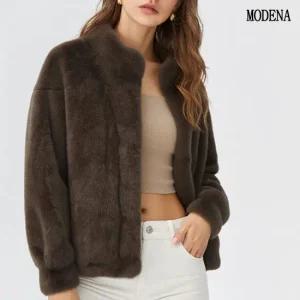 [시즌특가] G.모데나 FAUX 밍크 퍼 하이넥 자켓 3종 택1