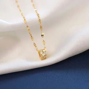 써지컬스틸 두줄 링큐빅목걸이 3컬러