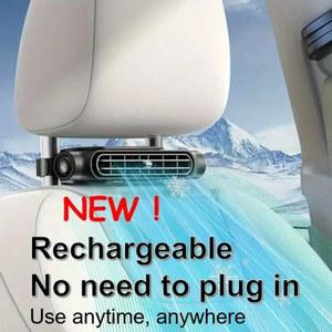 자동차 머리 받침 냉각 팬 3000mAh 소형 에어컨 3 속도 조절 가능한 전기 공기 팬 Protable 여름 자동차 액세서리