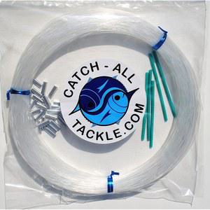 모노필라멘트 낚시 리더 키트 100야드 2.0mm-400파운드 클리어 루프 프로텍터 크림프