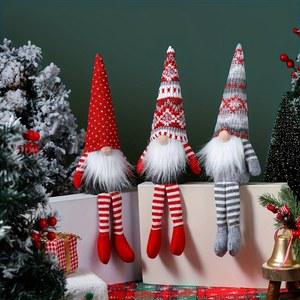 3개입 40cm 얼굴 없는 인형 뜨개질 노움 인형 선물 크리스마스 트리 장식품 가정용 장식품 인형 장식