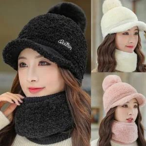 윈터퀸 털모자 넥워머 세트 골프모자 겨울모자 니트모자 방울모자