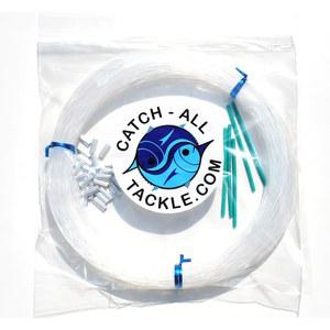 모노필라멘트 낚시 리더 키트 100야드 2.2mm-500파운드 클리어-25pcs 2.4mmx18mm 크림프