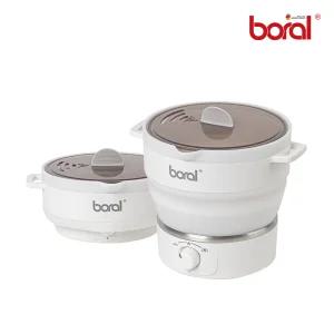 [리퍼상품] 보랄 접이식 실리콘 멀티포트 1L 휴대용 캠핌 여행 듀얼전압 스텐304