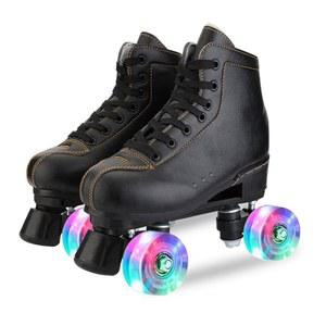 패션 벨벳 롤러 슈즈 바퀴 무지개 LED 스케이트 미니