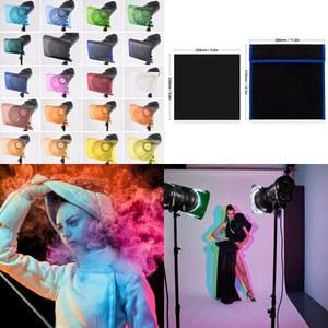 31ba 20pc 투명 조명 필터 색상 보정 조명 젤 필터 9.8x9.8in