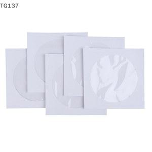 50개입 화이트 CD DVD 디스크 접이식 종이 가방 종이 슬리브 봉투 보관용 투명 창 케이스 플랩 12.5CM