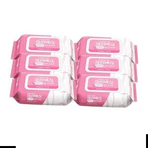 피부저자극 크리넥스 수앤수 실키소프트 물티슈 캡형 x 6입 70매