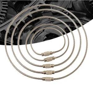 [셀러에이드]미니 와이어 키링 네임텍 연결 카라비너 20cm 10개 잠금케이블