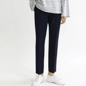 남성 데일리 패션 웨어 허리 벤딩 슬렉스 바지 네이비