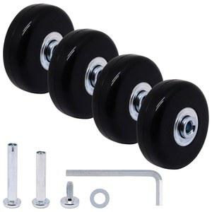 ZHMEINA 50mm 18mm 러기지 교체 세트 여행 가방 베어링 ID 6mm 32mm 36mm의 4PU 롤러 회전 트롤리 휴대용 가방용