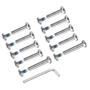 YOKIVE 1세트 인라인 스케이트 액슬 나사 교체 샤프트 렌치가 있는 롤러 수리 키트 액세서리 스케이트에 적합 실버 M5