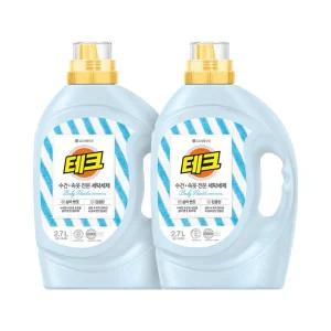 LG생활건강 테크 수건 속옷 전문 세탁세제 2.7L×2개 단독세탁
