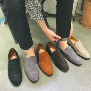 스웨이드 남성 로퍼 스니커즈 캐주얼 워킹화 6988