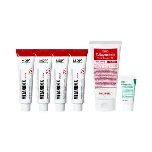 메디필 MDP 멜라논 엑스크림 30g x4 + 레드락토 콜라겐 폼클렌저 2.0 120ml + 그린시카 15ml