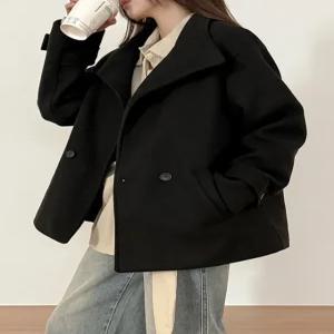 파우더 하프넥 루즈핏 자켓 85192 빅사이즈 여성의류