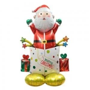 ( )크리스마스 선물상자 산타 받침대 은박 은박풍선 크리스마스 가게장식 오픈 개업 풍선장식 이벤트 파티