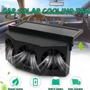 자동차 창문 배기 선풍기 태양광 탈취제 USB 연기 추출기, 각도 조절 여름 공기 순환기, 2/3 홀