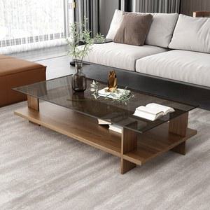 북유럽 거실테이블 유리 쇼파테이블 호두나무색 인테리어 코펜하겐 모던 커피
