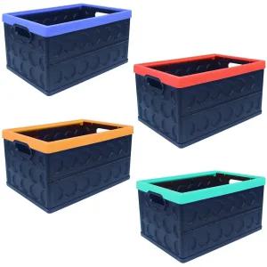 에코크레이트-캠핑용 폴딩박스 접이식상자 민트 46L (1EA)트렁크정리 수납 차량용 자동차 정리함 수납함