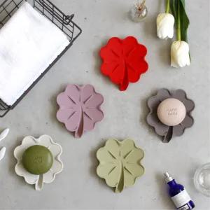 실리콘 물빠짐 비누받침 클로버 논슬립 신혼집필수템 모던욕실 북유럽비누곽 비누곽