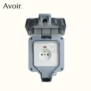 Avoir 실외 벽 방수 소켓 프랑스 표준 플러그 IP66 날씨 방진 외부 콘센트 이중