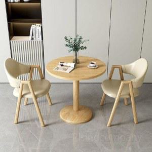 티테이블세트 2인 원목 나무 2인용 가죽의자 카키 3인용 식탁의자 소파 거실