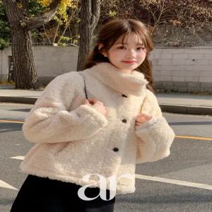 (데일리코트대신/바람샘ZERO) 테디 뽀글 양털 하이넥 스웨이드 무스탕 자켓 jk3034