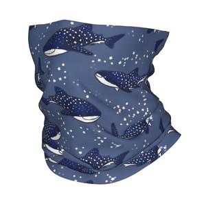 별이 빛나는 고래 상어 다크 버전 반다나 넥 커버 프린트} 랩 스카프 다기능 페이스 마스크 하이킹 남여공