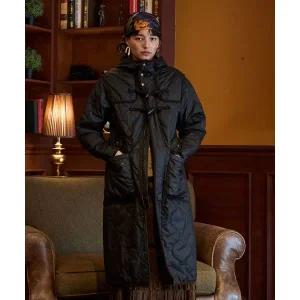 매장정품 PENFIELD 퀼팅 후드 더플 코트 블랙_FR3WC81U