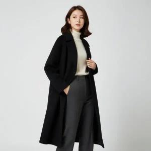 CC콜렉트 벨티드 핸드메이드 캐시미어 롱 코트 C254MSG175