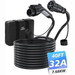 EVDANCE EV 충전 익스텐션 케이블 전기 자동차용  SAE J1772 호환 32A 21 피트 40 110V-240V