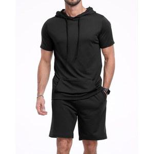 이노 남성 운동복 2피스 후드 운동 트레이닝복 반팔 캐주얼 스포츠 후디 반바지 세트