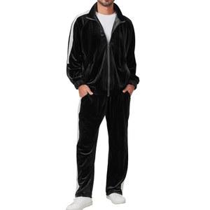 레이지온 남성용 운동복 2피스 벨루어 트레이닝복 캐주얼 풀집 조깅복 재킷 바지 세트