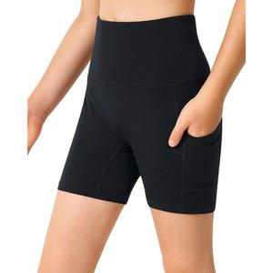 스텔 걸스 4인치/8인치 배구 반바지 청소년 자전거 운동 요가 댄스 체조 압축 주머니 포함