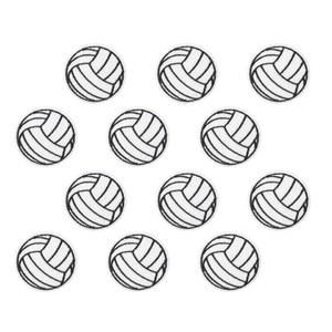 12개의 배구 언 온 패치, 블랙 화이트 축구 럭비공 재봉 자수 의류 크로셰 스포츠 청바지 모자 재킷 스웨터 백팩 패치 (2인치)