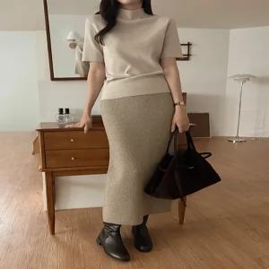 [제작] 겨울필수템 밍크 골지 니트 스커트 85122 빅사이즈 여성의류