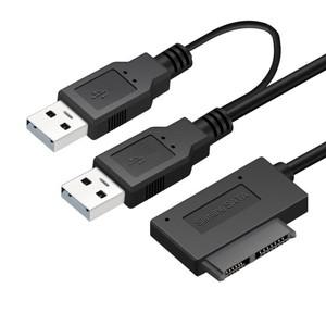 SATA-USB 2.0 6 핀 + 7 13 어댑터 케이블 노트북 광학 드라이브 CD/DVD ROM 슬림 라인 변환기용 외부 전원