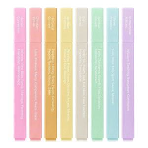 미스터 펜 - 컬러 코딩 시스템, 8팩, 부드러운 파스텔 에스테틱 형광펜 다양한 색상, 성경 마커가 스며들지 않는
