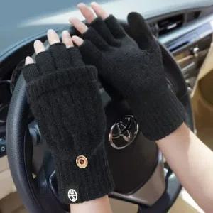 겨울 방한 풀립 반장갑 니트 터치장갑 등산 야외 보온장갑 니트 털 패션잡화 가죽 스웨이트 겨울 터치 방한
