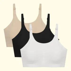 아이엠속옷 주니어 심리스 끈 브라탑 3p 편안한밀착 학생 청소년 브래지지어